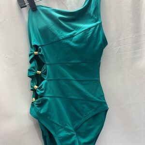 Carmen Marc Valvo Teal Swimwear